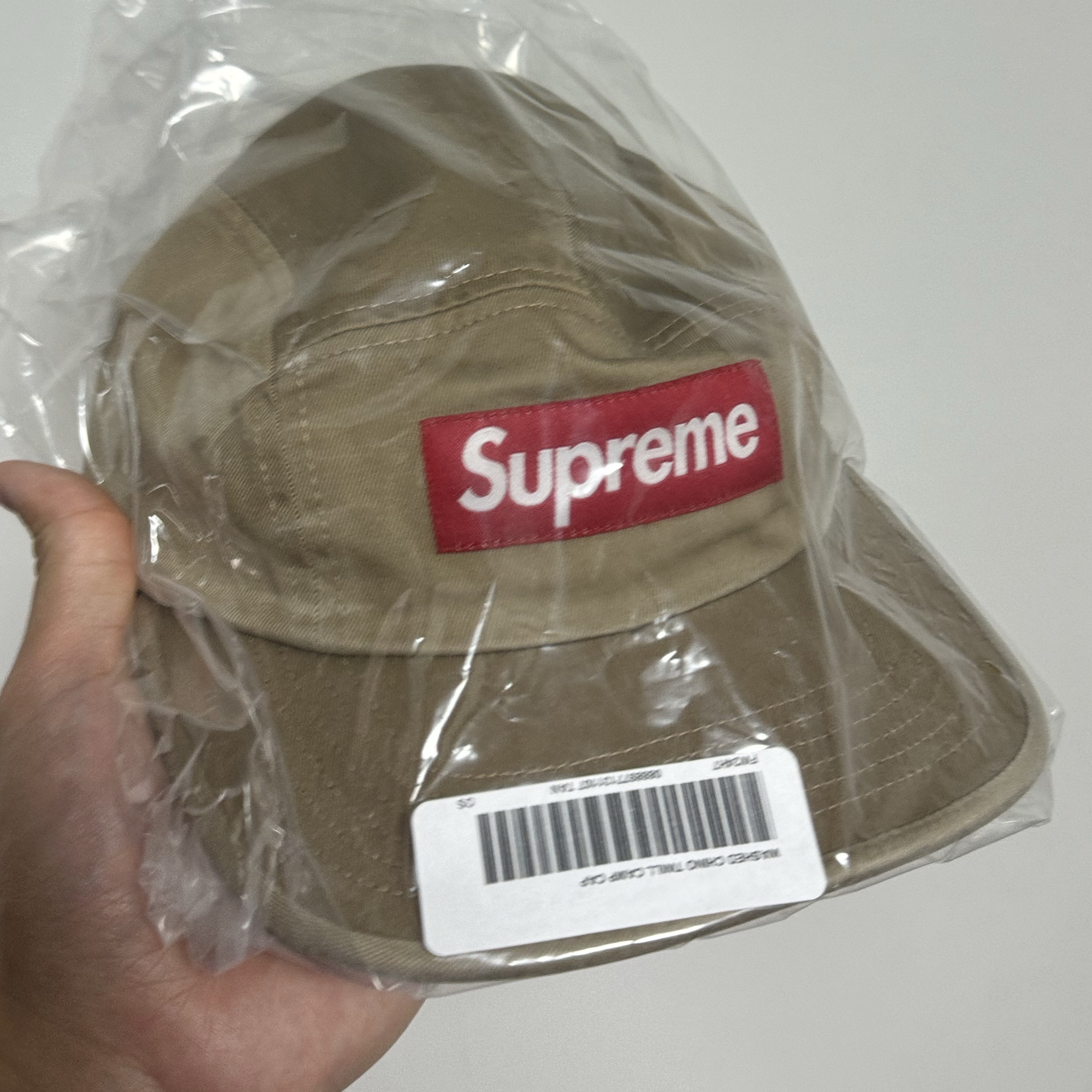 Supreme Washed Chino Twill Camp Cap Tan - 24FW 착용 스타일