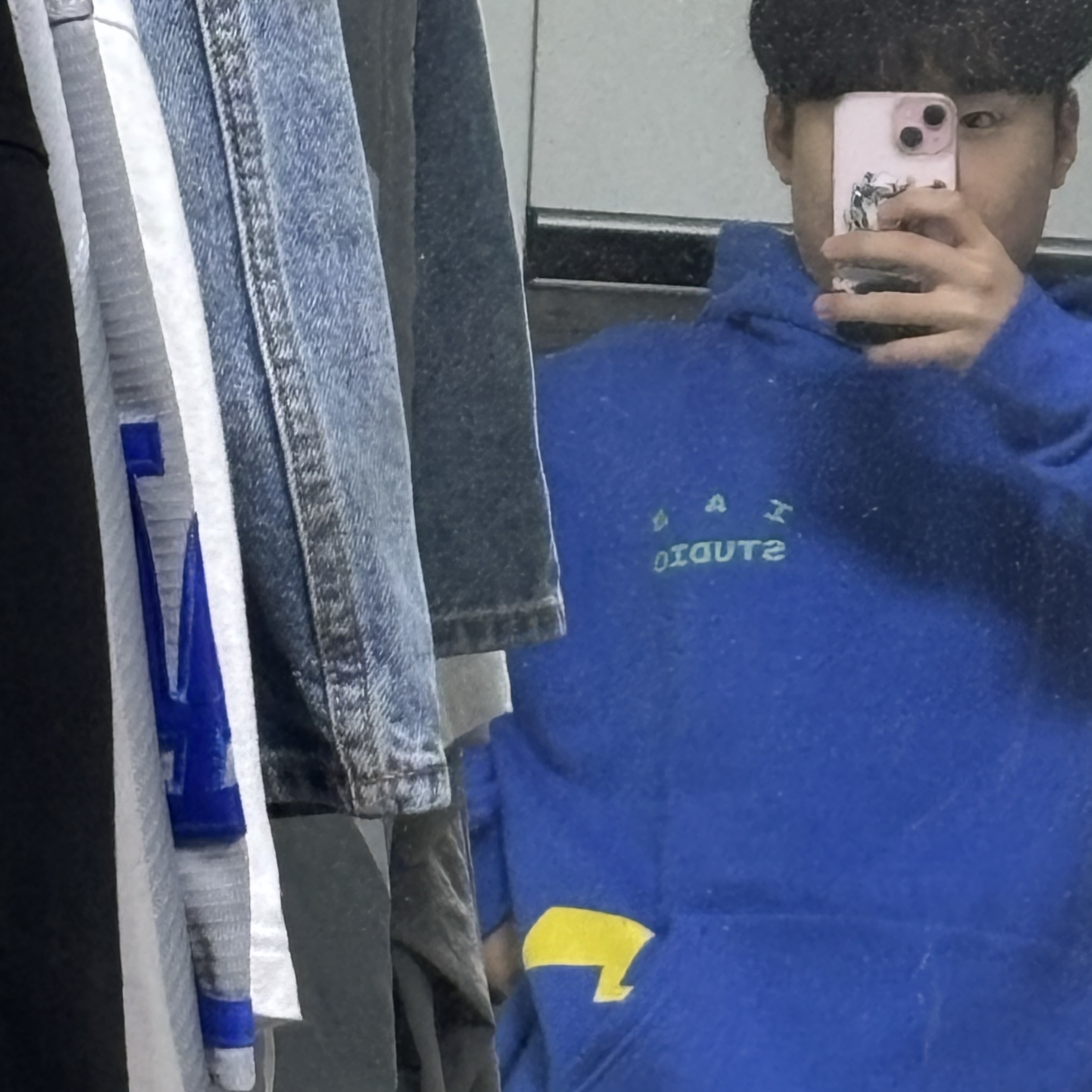 IAB Studio x Pokemon Swallowed Up Pikachu Hoodie Blue Green 착용 스타일