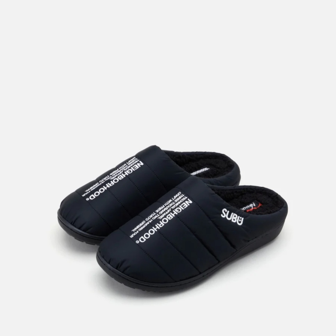 Subu x Neighborhood x Nanga Winter Sandals Black 착용 스타일