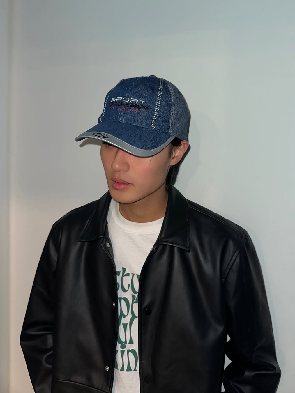 SPORT CHAMBER SC Track Denim Ball Cap Blue 착용 스타일 - 1