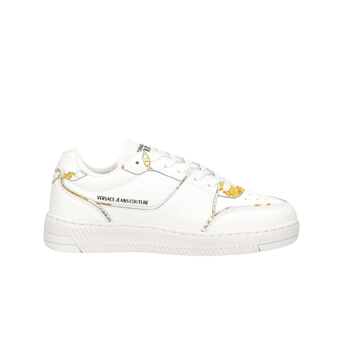 (W) 베르사체 진 꾸뛰르 바로코 프린트 스니커즈 화이트 골드((W) Versace Jeans Couture Barocco Print Sneakers White Gold) - 1