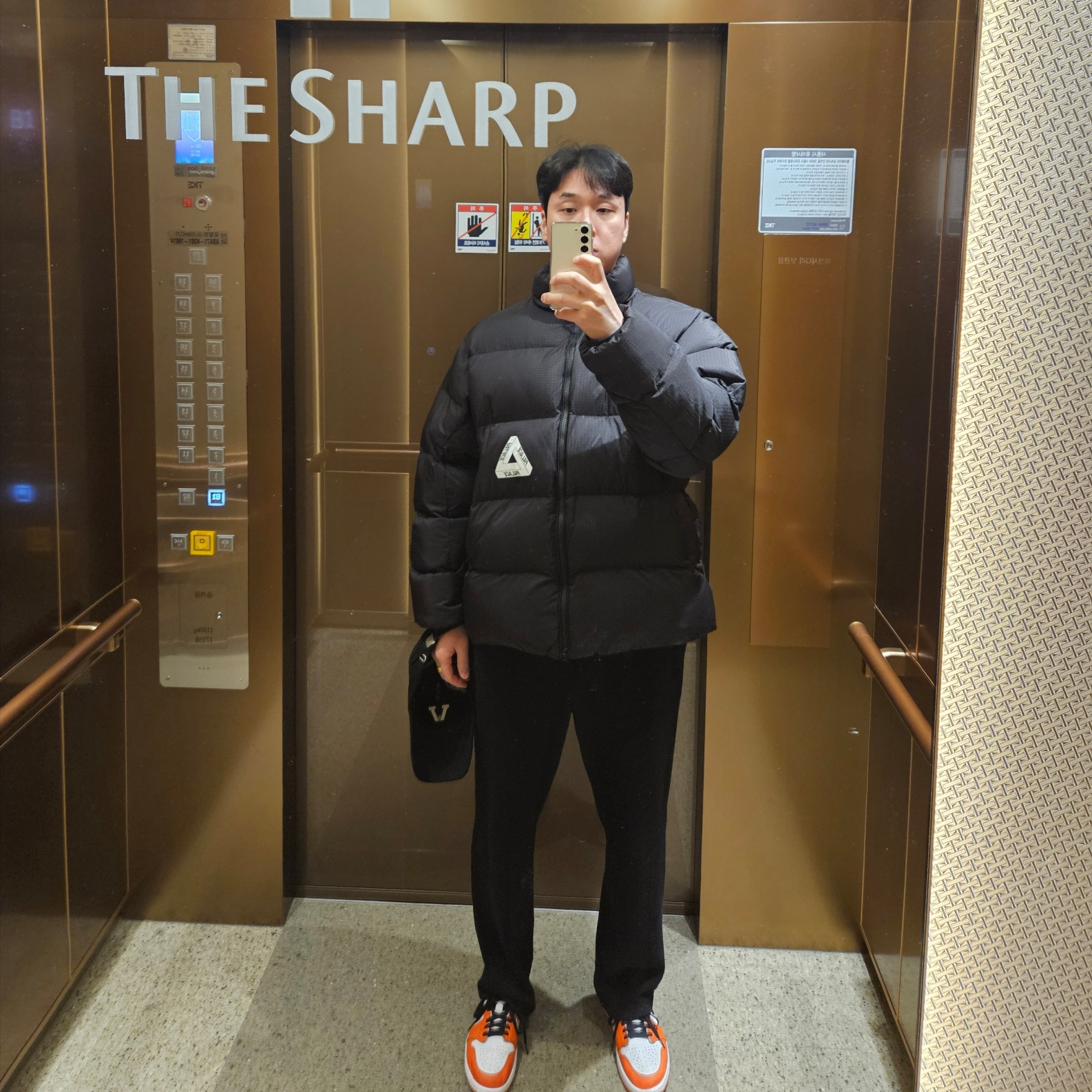 Palace Ripstop Puffa Black - 24FW 착용 스타일