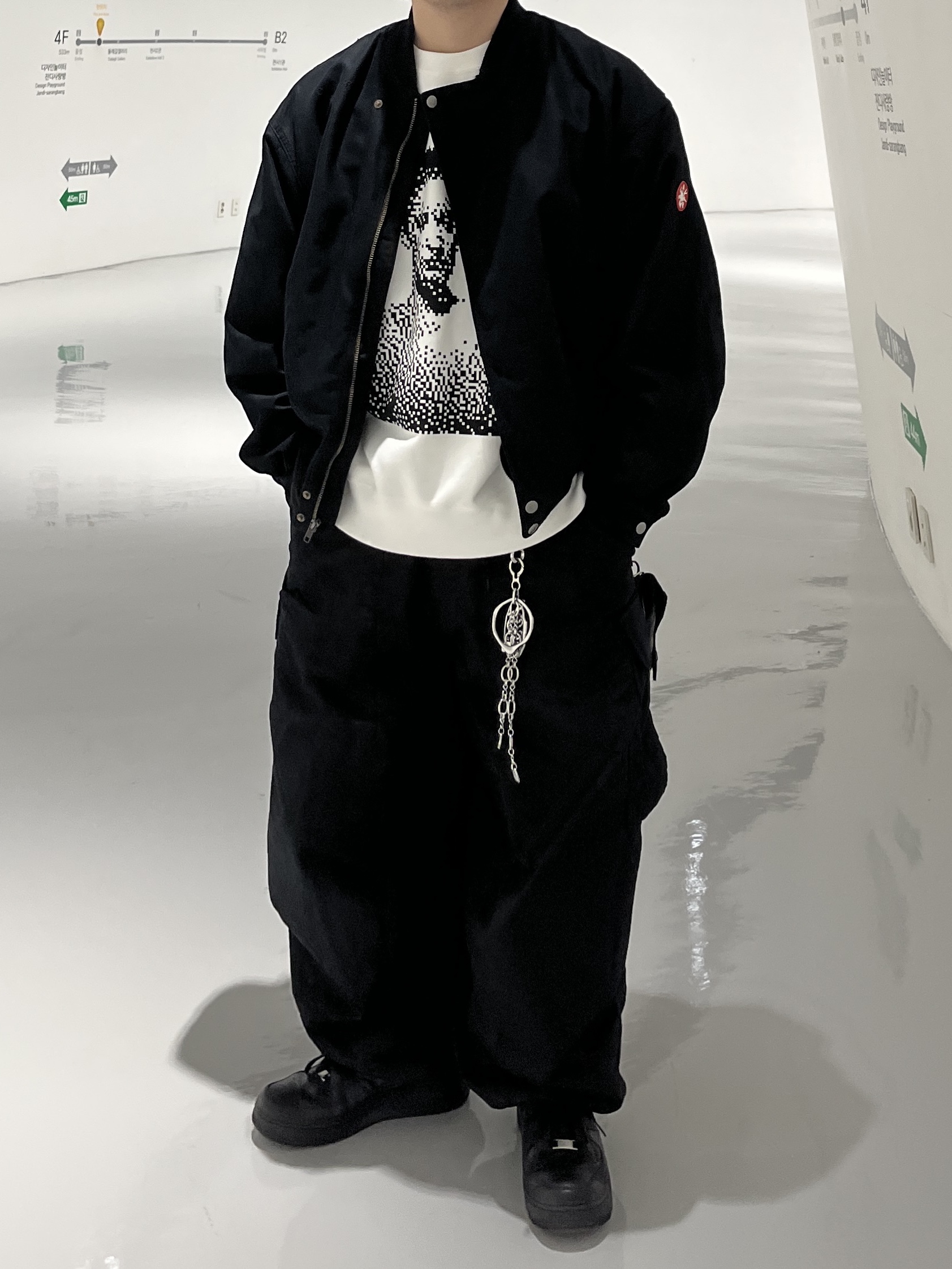 Cav Empt Covered Jacket Black - 23SS, Needles H.D. BDU Pants Black 착용 스타일 - 3