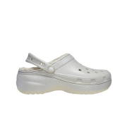 (W) Crocs Classic Platform Glitter Lined Clog Silver