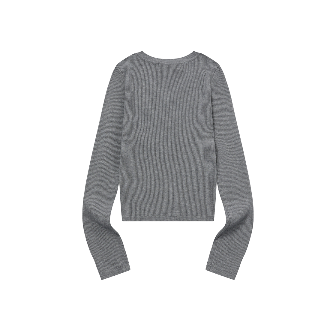 무센트 잔니 브이넥 크롭 골지 니트 그레이(MUCENT Gianni V-Neck Crop Rib Knit Gray) - 2