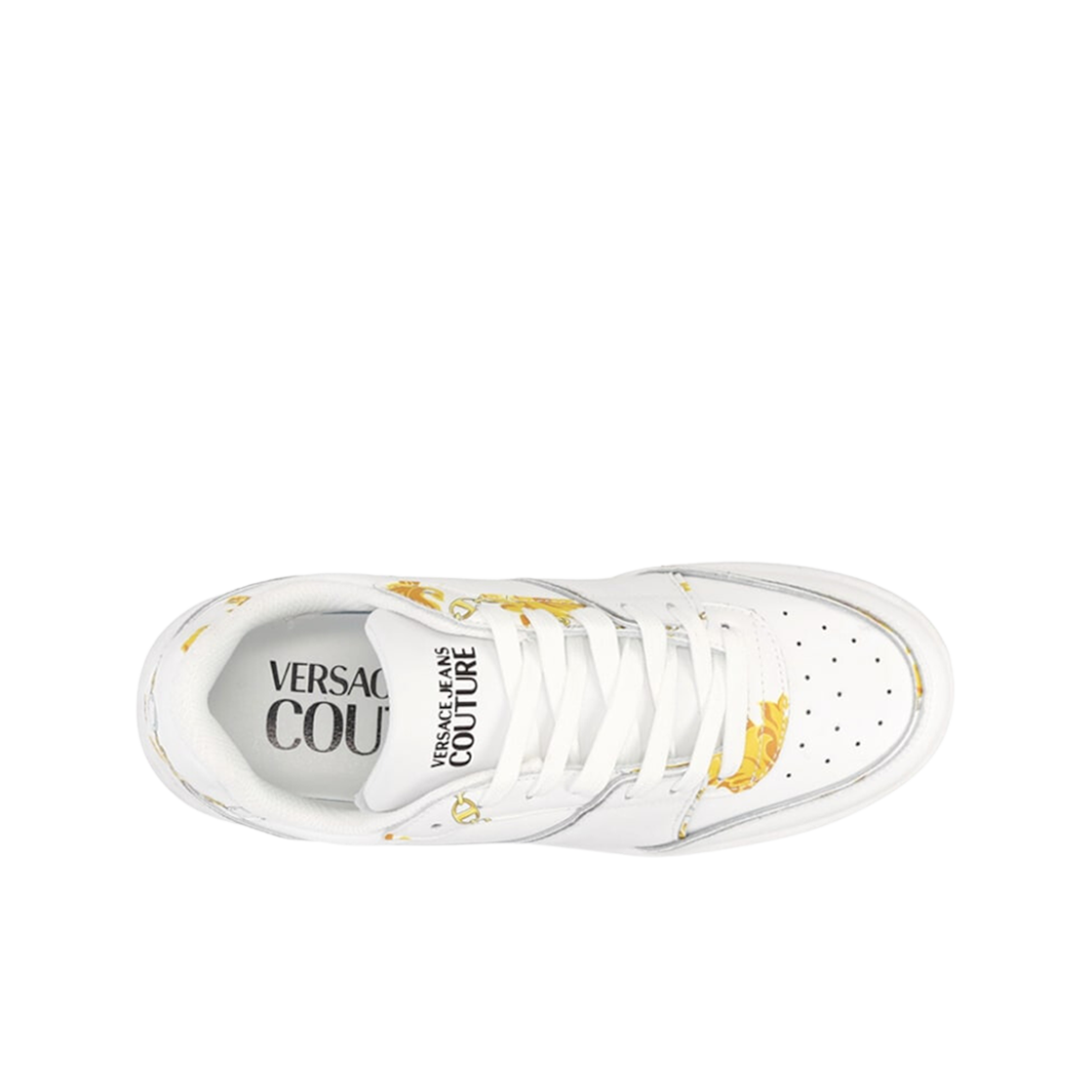 (W) 베르사체 진 꾸뛰르 바로코 프린트 스니커즈 화이트 골드((W) Versace Jeans Couture Barocco Print Sneakers White Gold) - 2