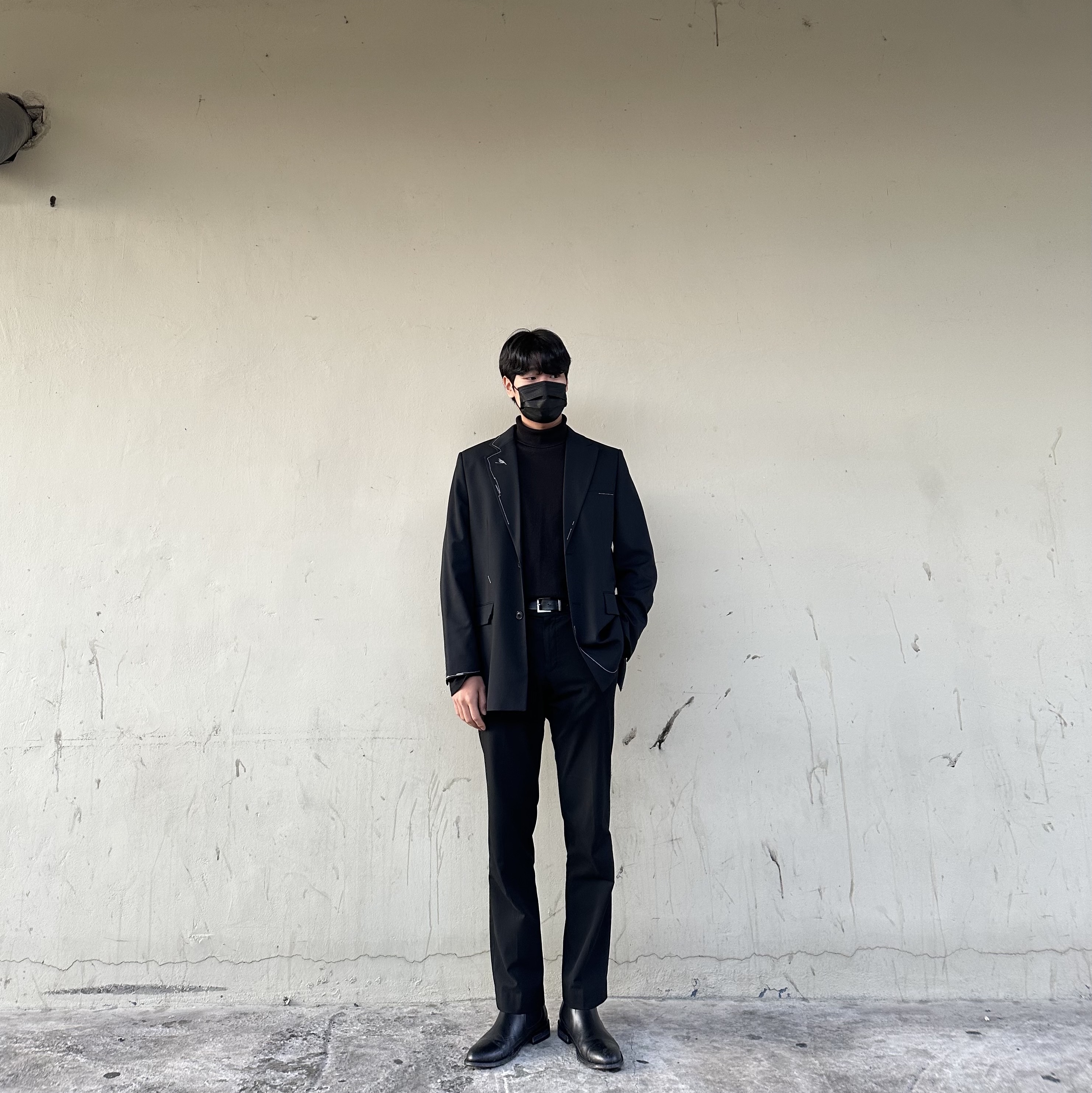 Zara x Ader Error Oversized Blazer Black 착용 스타일 - 1
