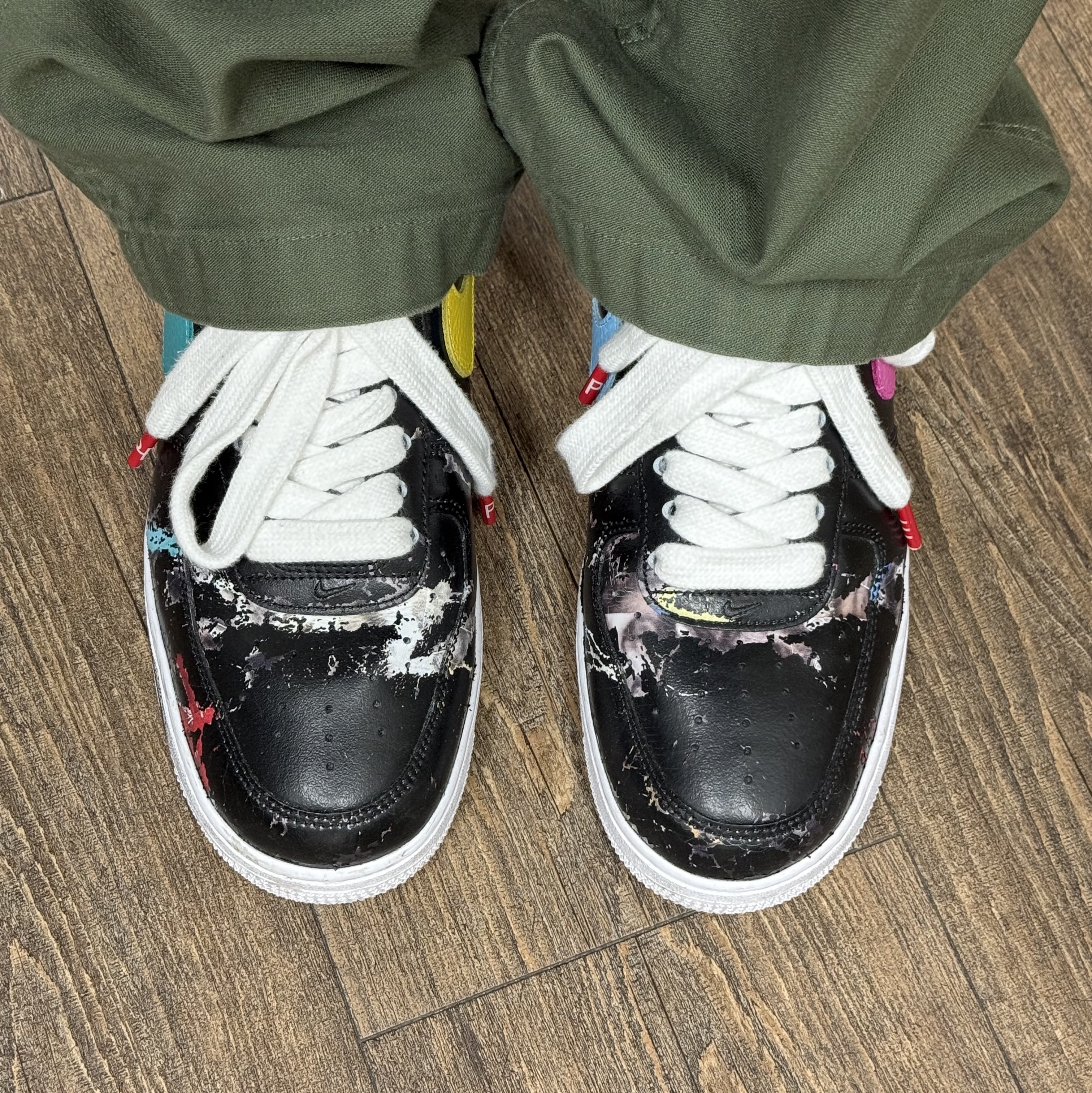 Nike x Peaceminusone Air Force 1 Low Para-Noise 3.0 Black and Multicolor 착용 스타일