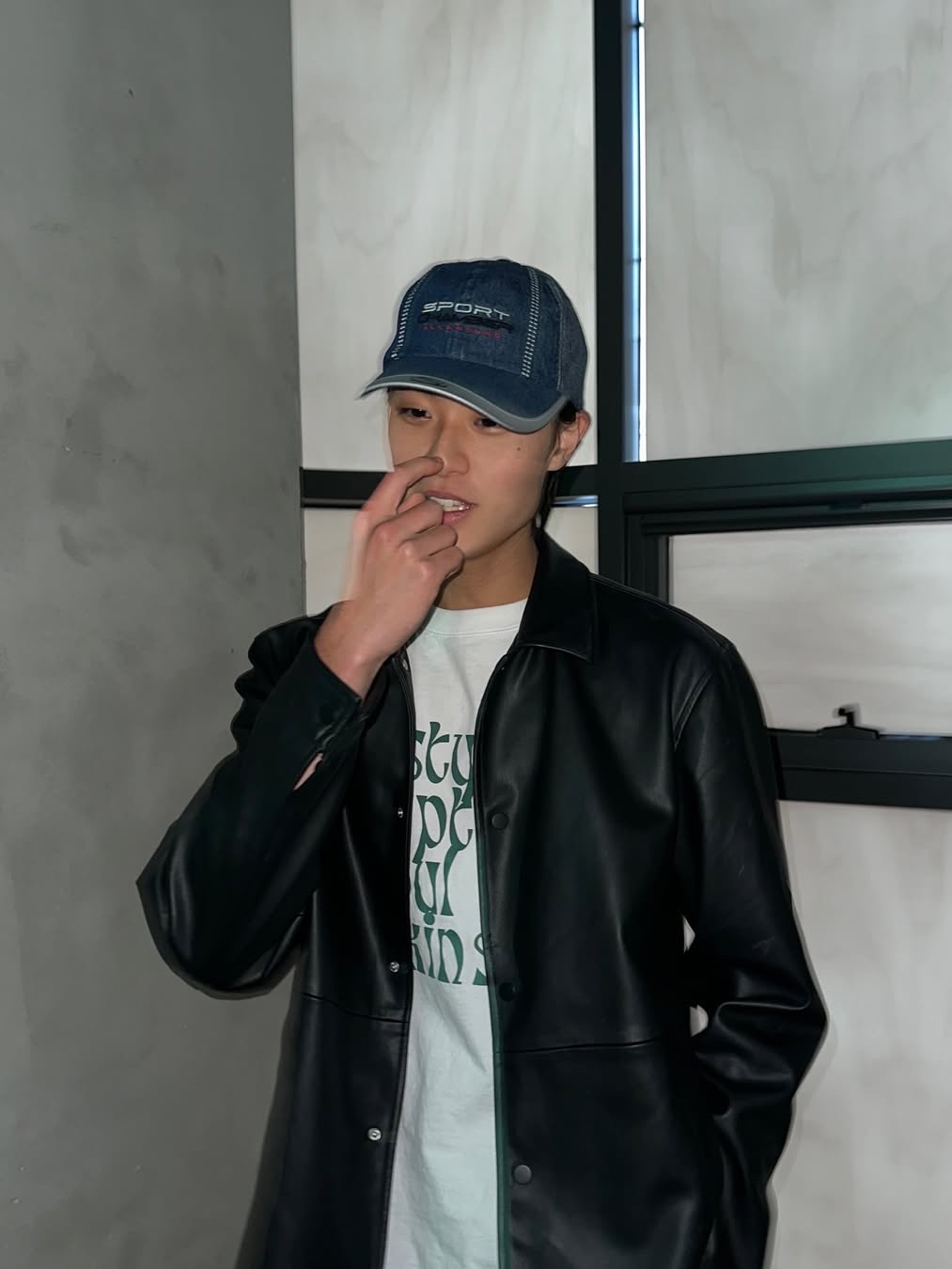 SPORT CHAMBER SC Track Denim Ball Cap Blue 착용 스타일 - 2