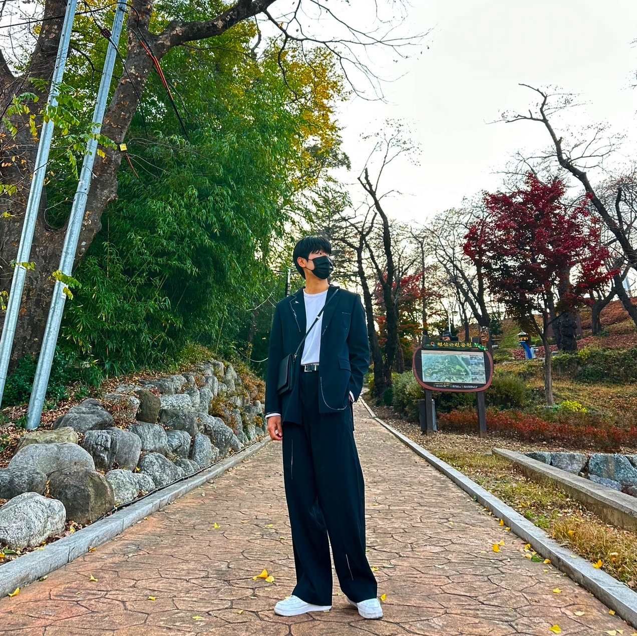 Zara x Ader Error Wide Pants Black, Zara x Ader Error Oversized Blazer Black 착용 스타일