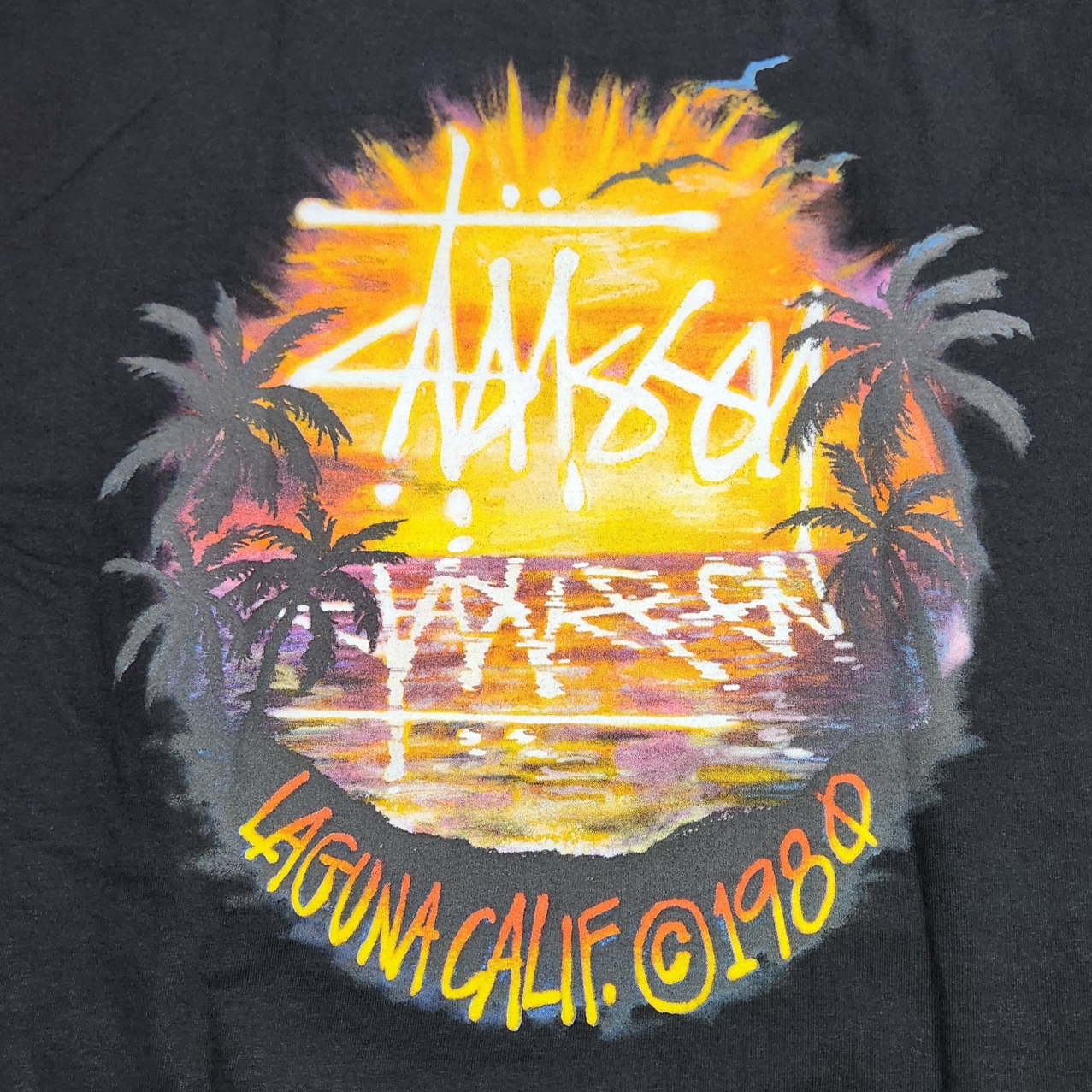 Stussy Sunset T-Shirt Black 착용 스타일 - 2