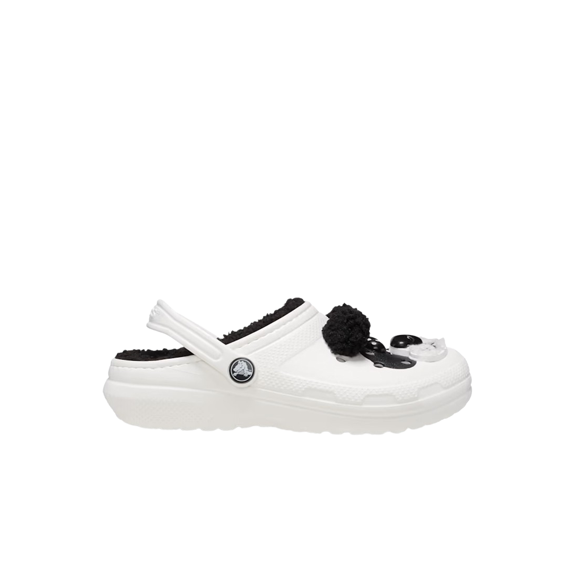 (키즈) 크록스 클래식 라인드 아이 엠 판다 베어 클로그 초크 블랙((Kids) Crocs Classic Lined I Am Panda Bear Clog Chalk Black)