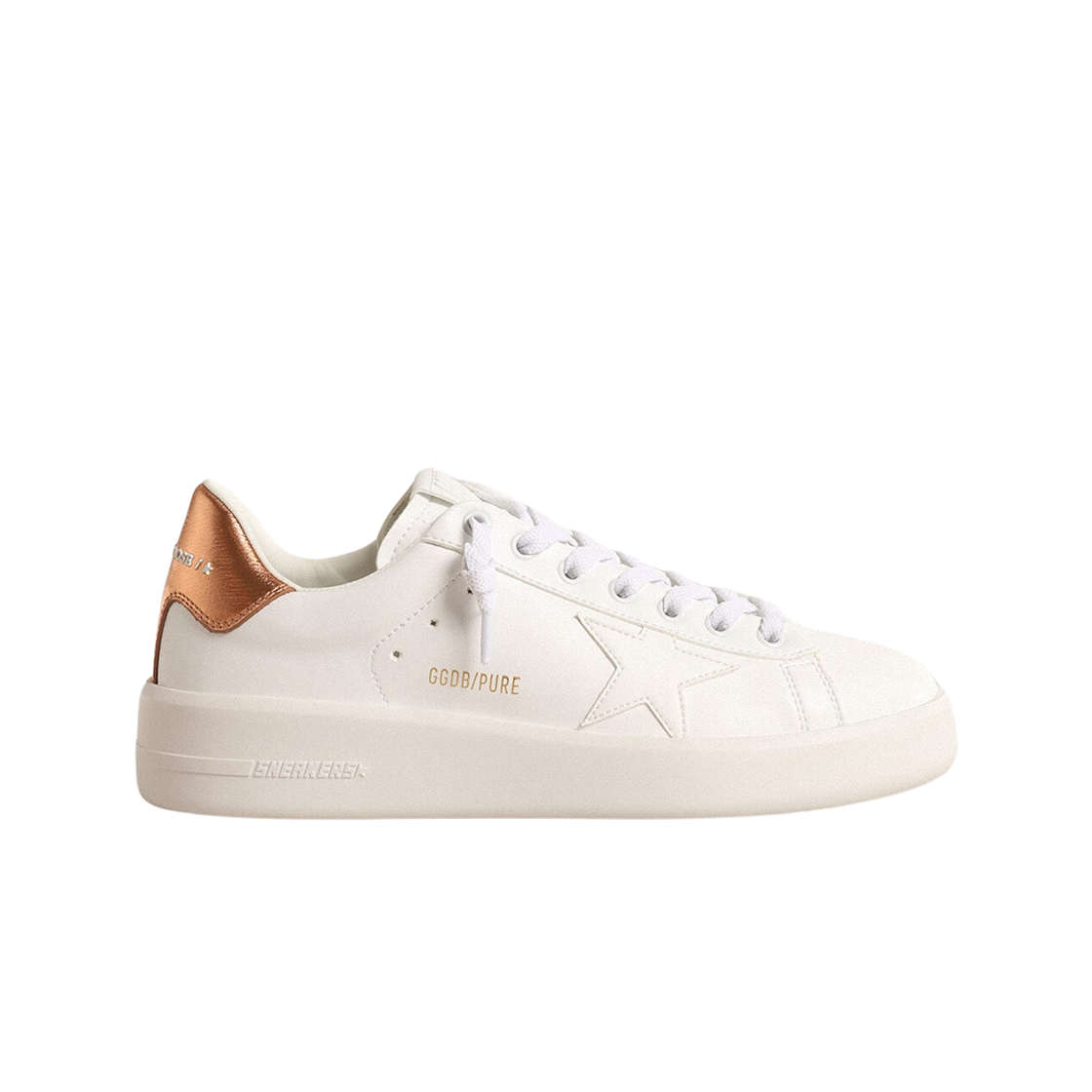 GWF00197-F004699-11508 (W) Golden Goose Bio-Based Purestar Bronze Metallic Leather Heel Tab Sneakers