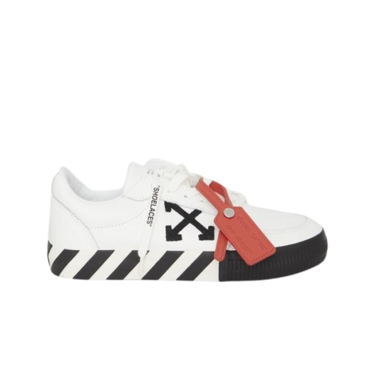 (W) Off-White Arrow Low Vulcanized Leather Sneakers White Black - 23FW