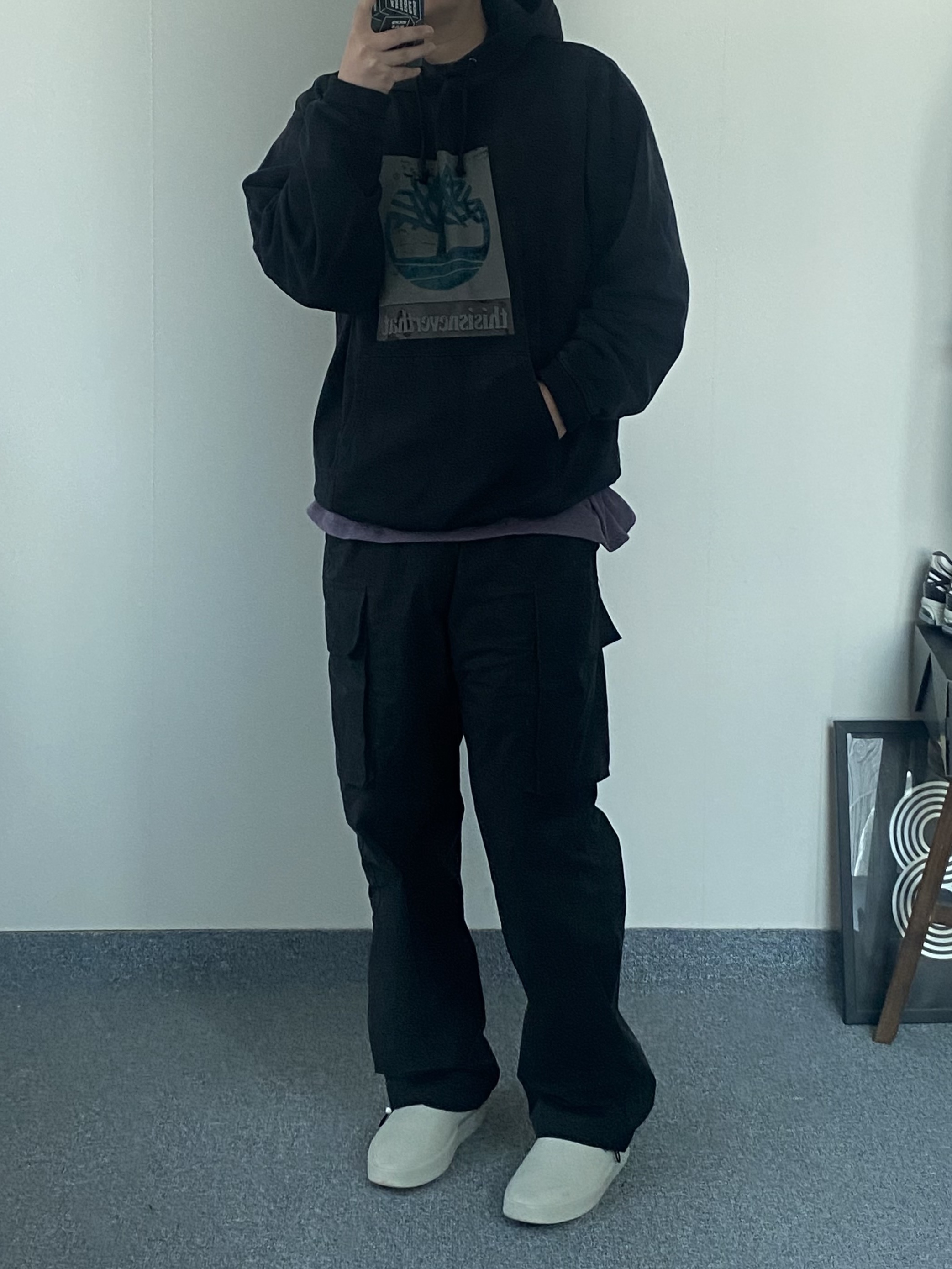 Thisisneverthat x Timberland Faded Hoodie Black, Fear of God The California Cement 착용 스타일