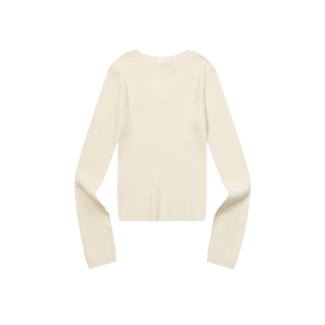 무센트 잔니 브이넥 크롭 골지 니트 아이보리(MUCENT Gianni V-Neck Crop Rib Knit Ivory) - 2