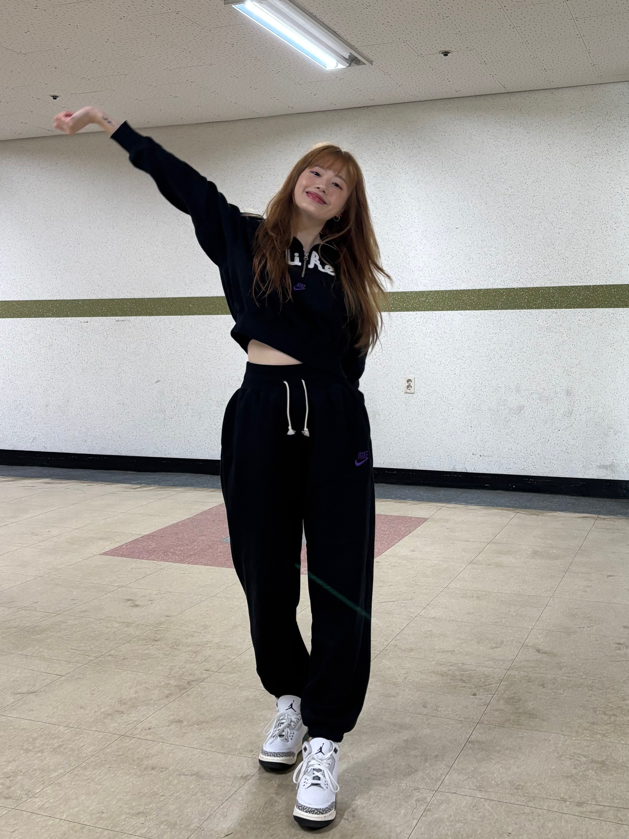 (GS) Jordan 3 Retro Animal Icon, (W) Nike Oversized 1/2-Zip Crop Fleece Sweatshirt Black - Asia 착용 스타일 - 2