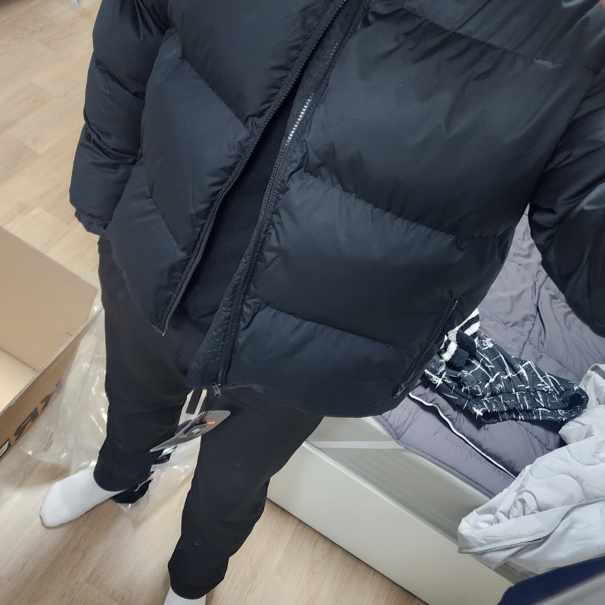 Nike NSW Puffer Jacket Black - Asia 착용 스타일 - 1