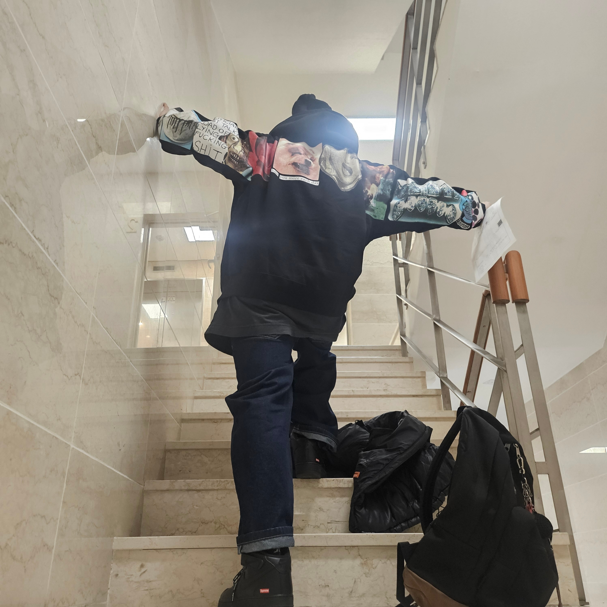 Nike x Stussy NRG Cuffed Beanie Black, The North Face Nuptse On Ball Vest Real Black 착용 스타일 - 2