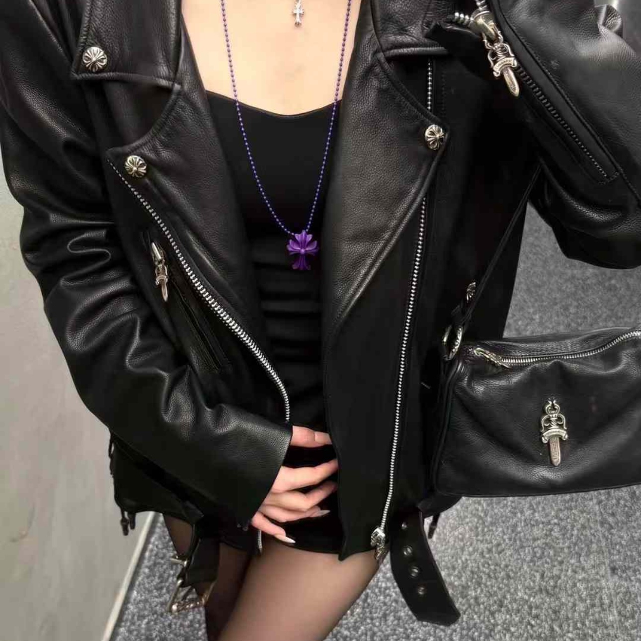 Chrome Hearts Silichrome CH Cross Pendant Black 2022/2023/2025 착용 스타일
