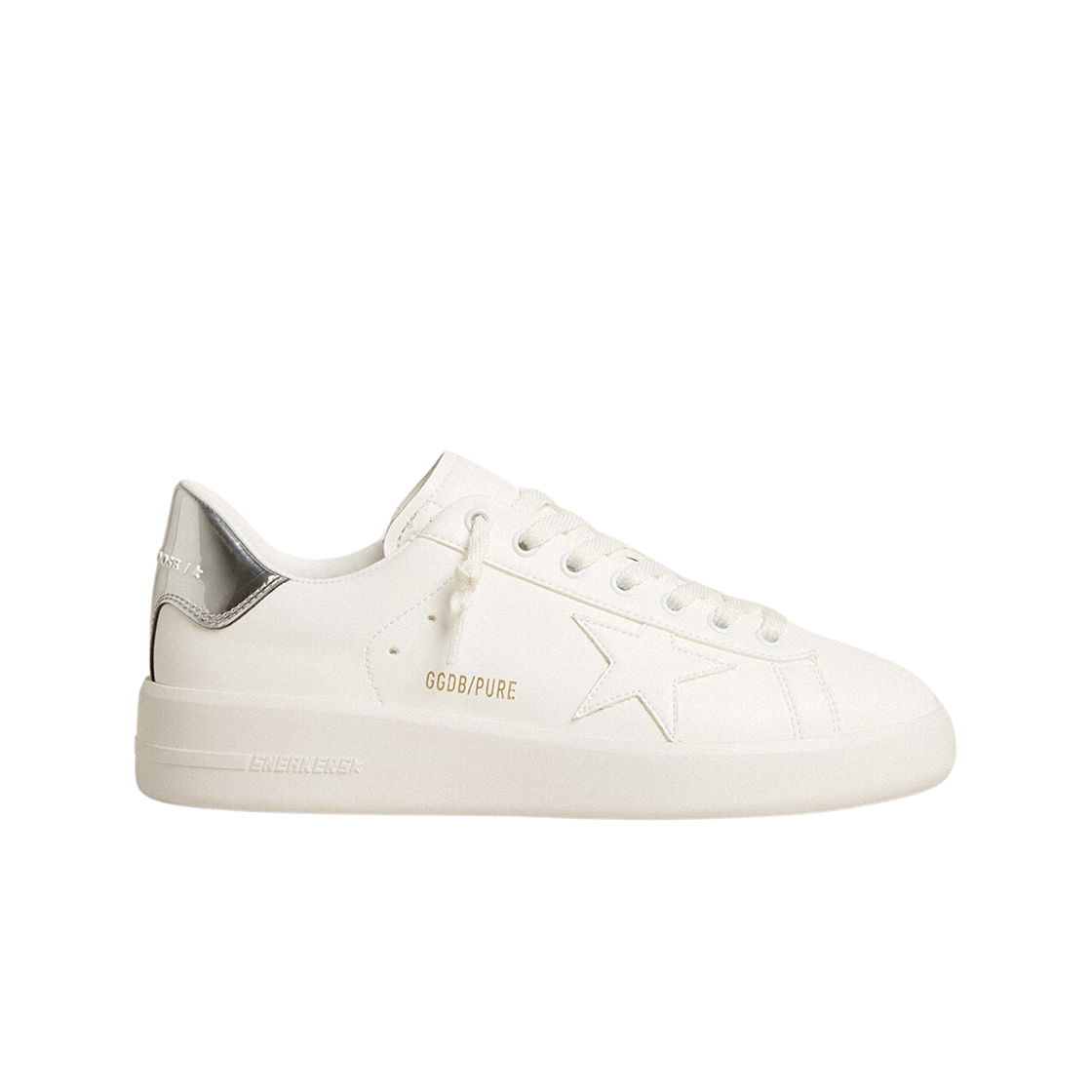GWF00197-F005221-80185 (W) Golden Goose Bio-Based Purestar White Star Mirror Effect Heel Tab Sneakers