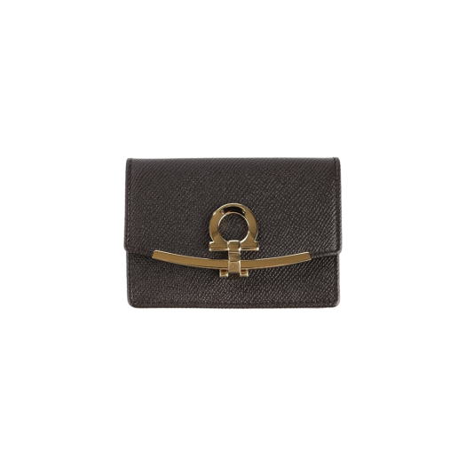 Ferragamo Gancini Business Card Holder Testa Di Moro