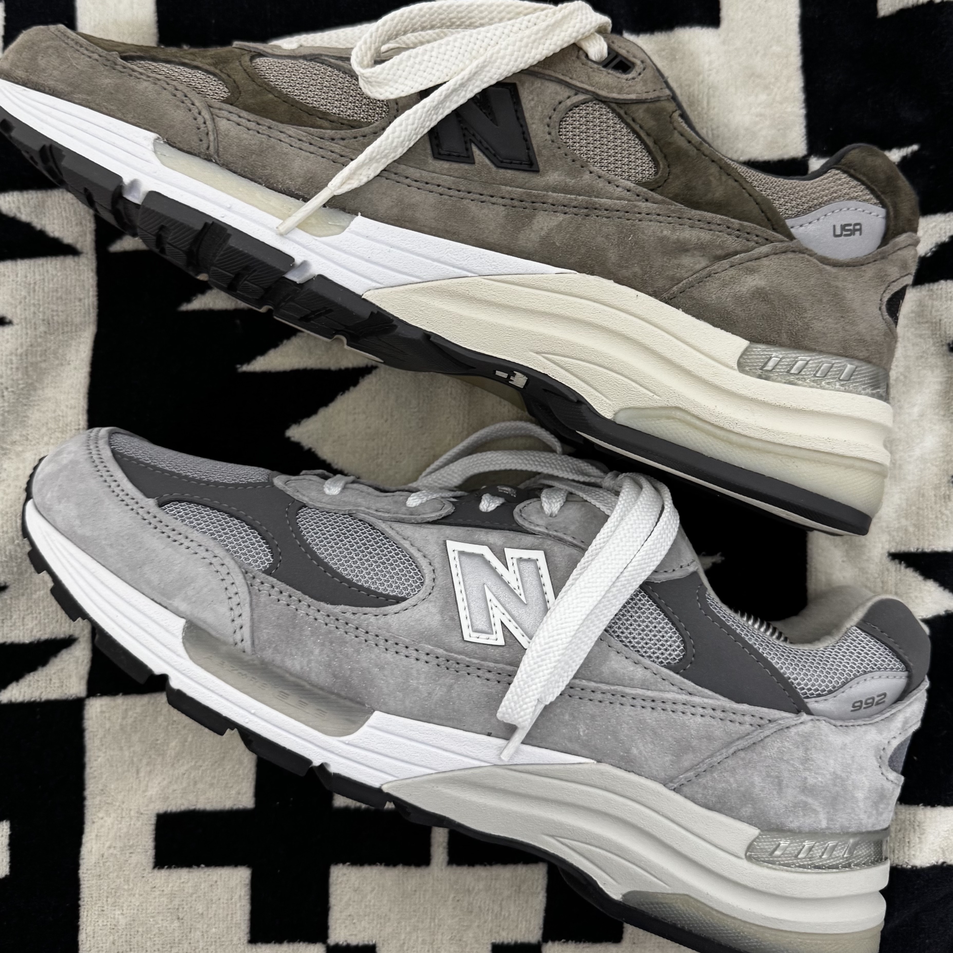 New Balance x JJJJound 992 Made in USA Grey, New Balance 992 Made in USA Grey - D Standard 착용 스타일