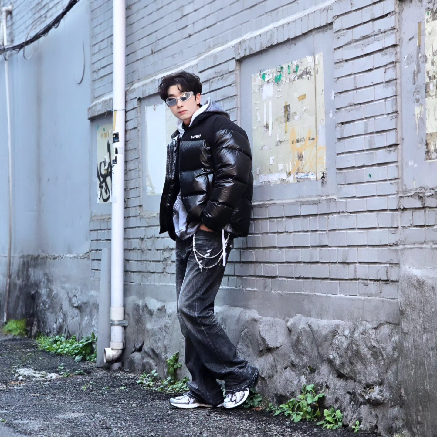 Flavorism Oversized Rivet Hoodie Dirty White, New Balance 1906R White Gold 착용 스타일 - 8