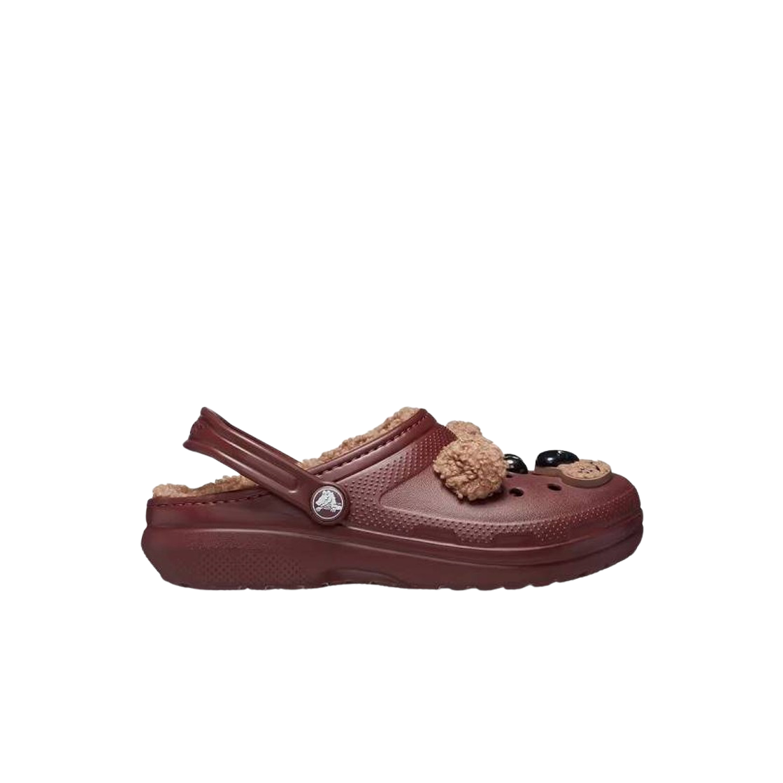 210399-2FL (Kids) Crocs Classic Lined I Am Brown Bear Clog Dark Clay