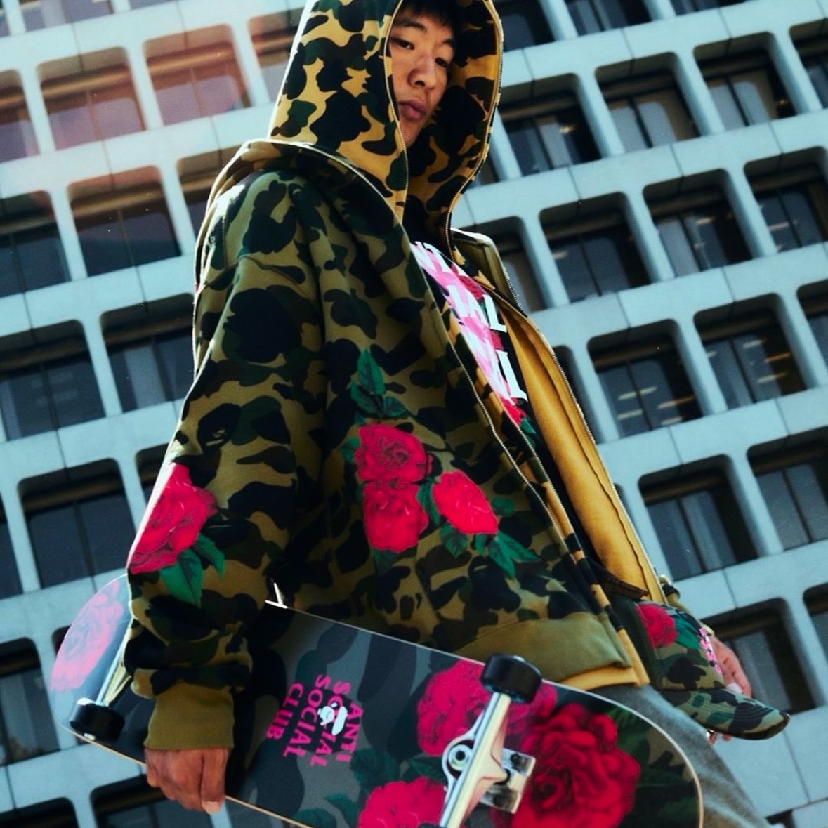 BAPE x Anti Social Social Club Mesh Cap Green 착용 스타일 - 2