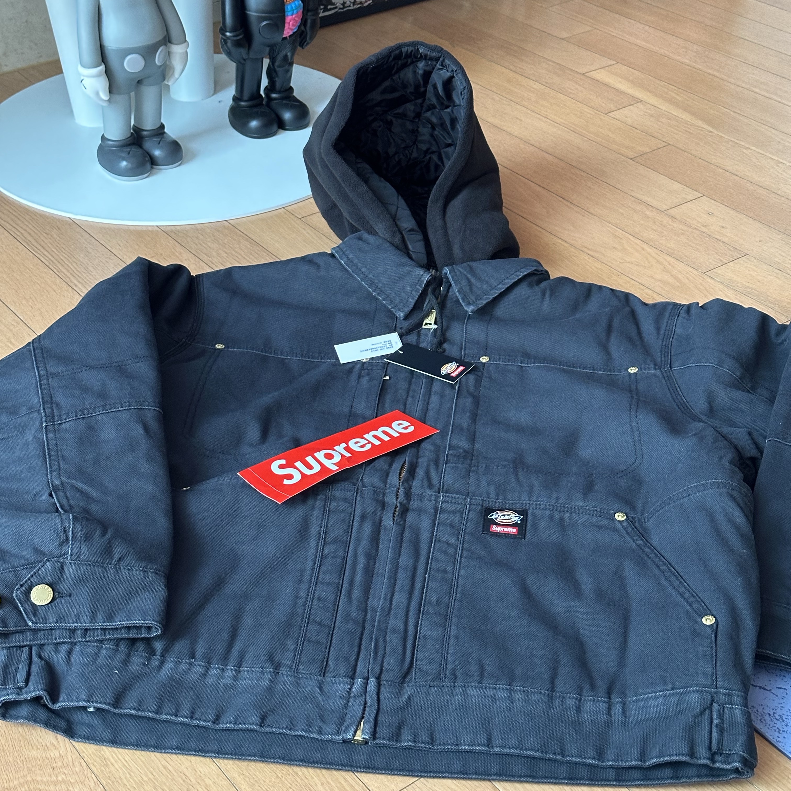 Supreme x Dickies Hooded Work Jacket Black - 24FW 착용 스타일