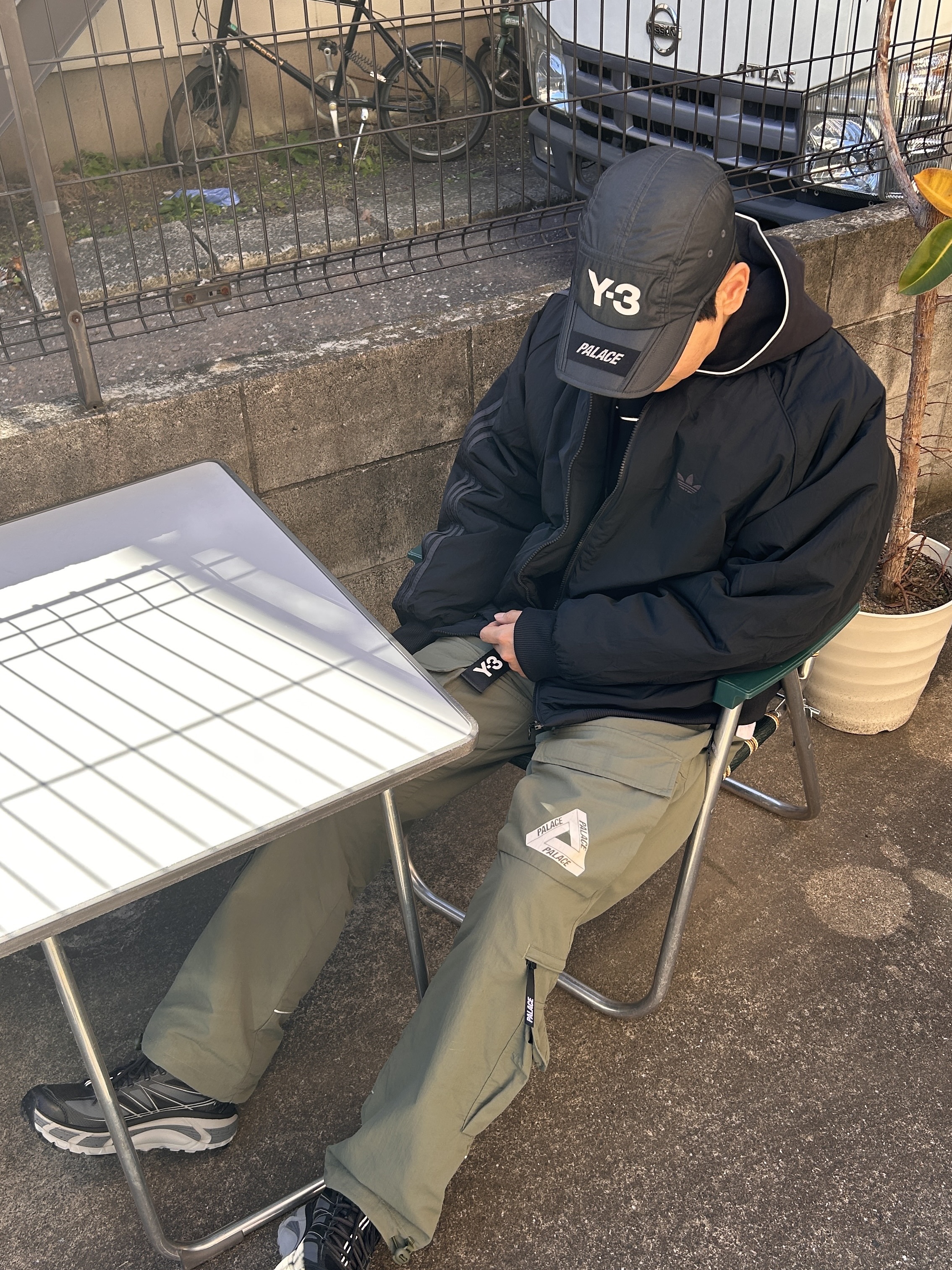 Hoka Mafate Speed 2 Black Castlerock, Palace x Y-3 Cap Black - 22FW 착용 스타일