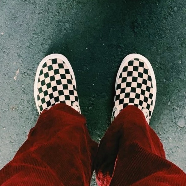 Vans Slip-On Checkerboard 착용 스타일