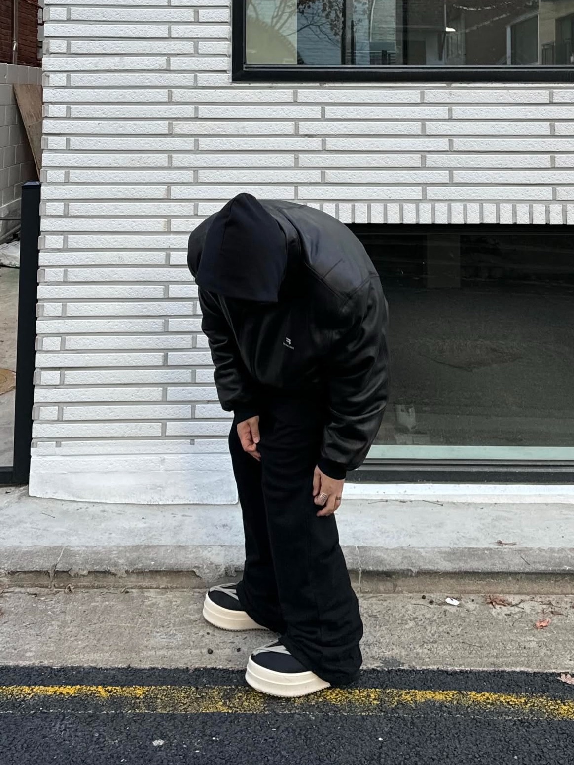 Balenciaga Sporty B Taxi Blouson Black, Moncler x Rick Owens Bigrocks Boots Black - 23FW 착용 스타일