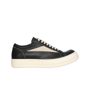 Rick Owens Vintage Sneakers in Full Grain Calf Leather And Velour Suede Black Milk Milk