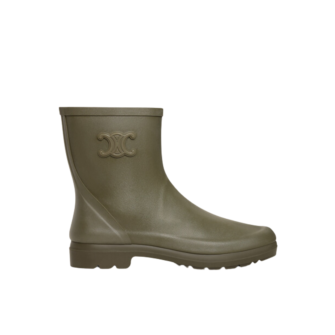 360117001C-15KH (W) Celine Mid Rain Boots in Natural Rubber Khaki