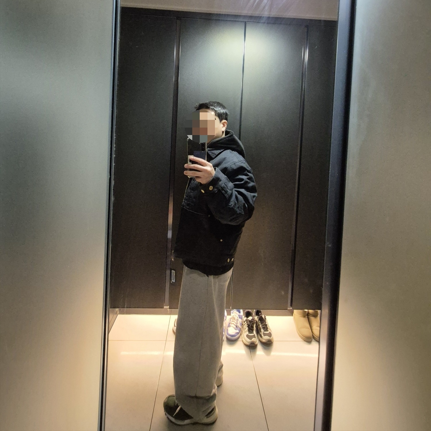 Supreme x Dickies Hooded Work Jacket Black - 24FW, Supreme x Dickies Raglan L/S Top White - 24FW 착용 스타일 - 3