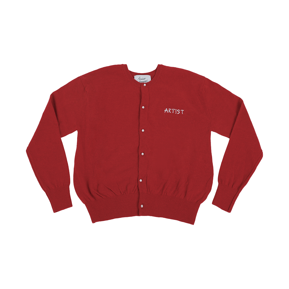 トップス Artist komplex PEARL ROUND CARDIGAN 아티스트컴플렉스 아티스트 진주 라운드 가디건 레드 | ARTIST