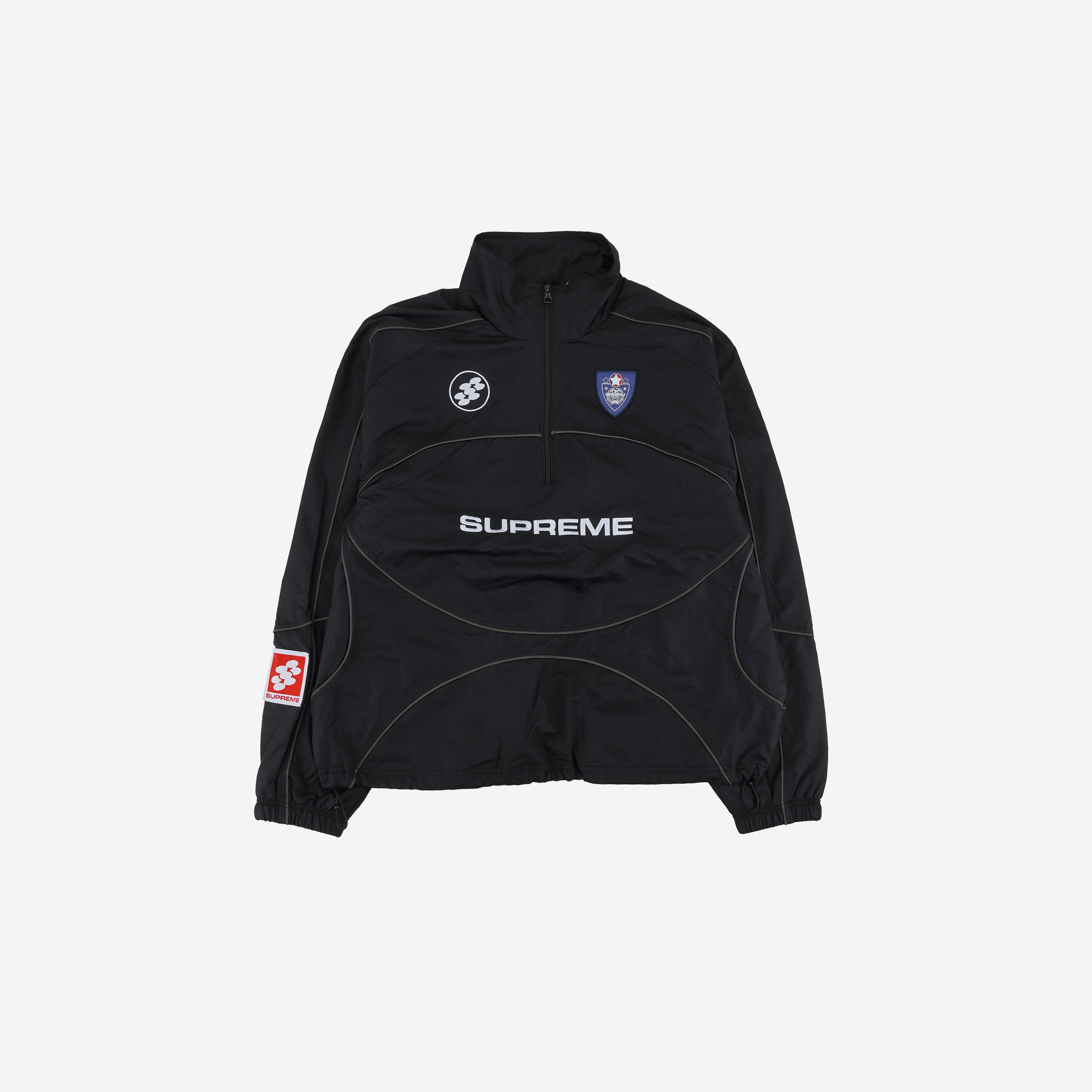 슈프림 리플렉티브 파이핑 풀오버 블랙 - 24FW | KREAM