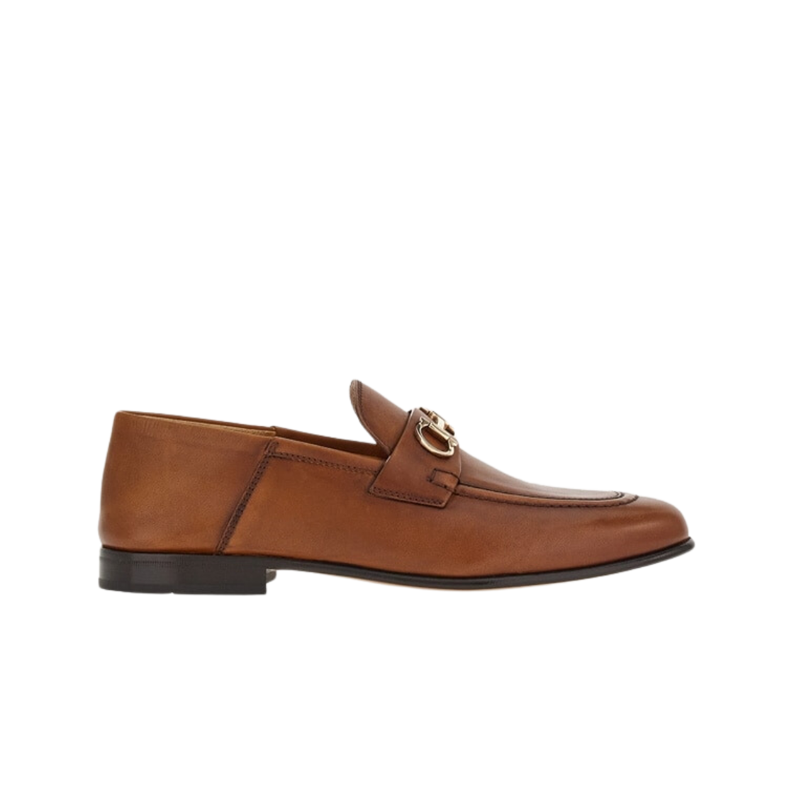 01E100-758467 (W) Ferragamo Gancini Ornament Mule Loafer Mogensen Brown - D