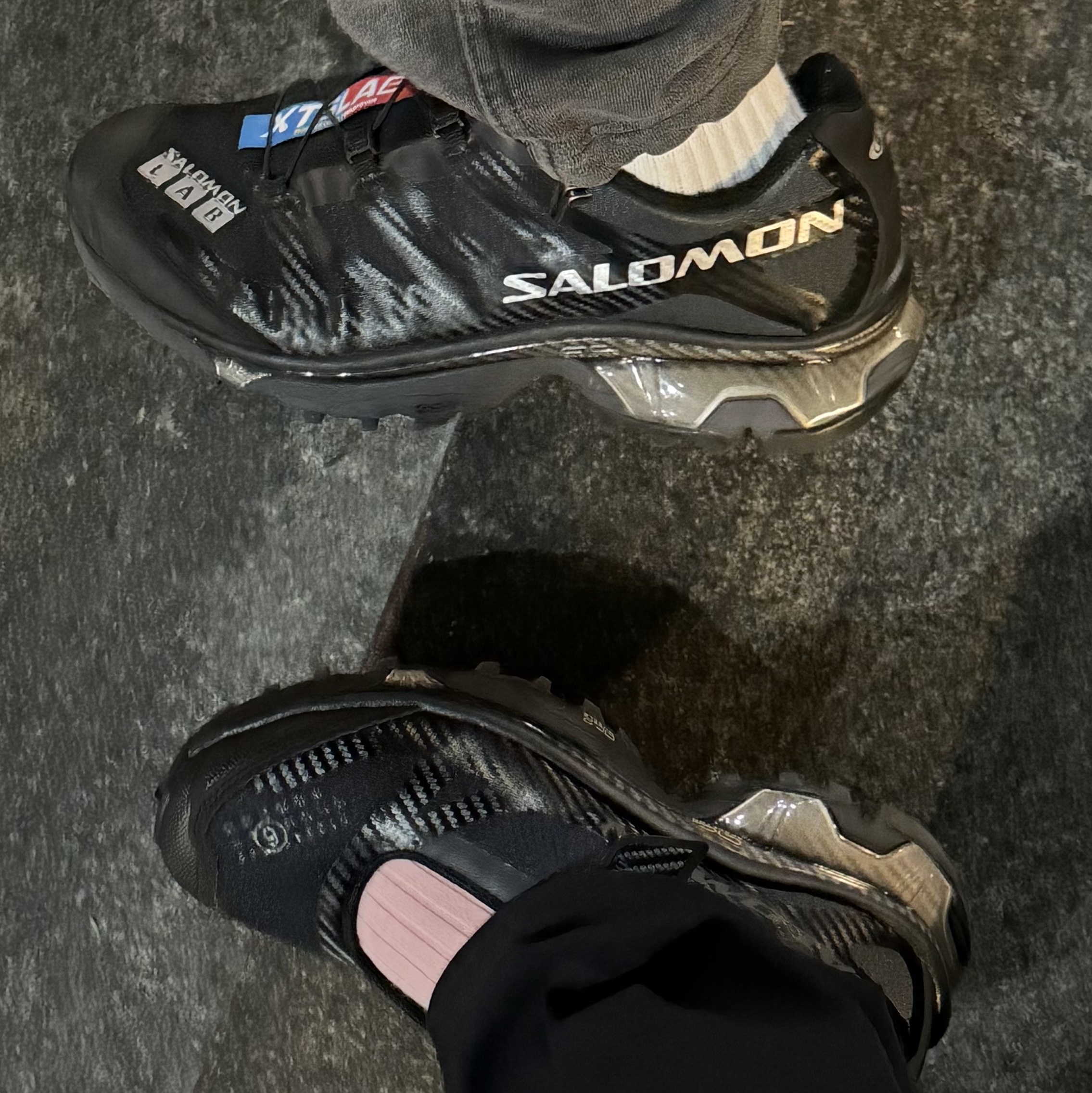 Salomon x MM6 Maison Margiela XT-Marie Jeanne Black Soft Clay 착용 스타일