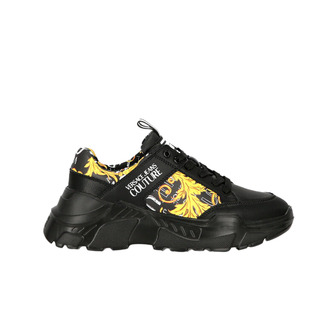 76YA3SC2-ZPA52-G89 Versace Jeans Couture Speed Track Barocco Print Sneakers Black Gold