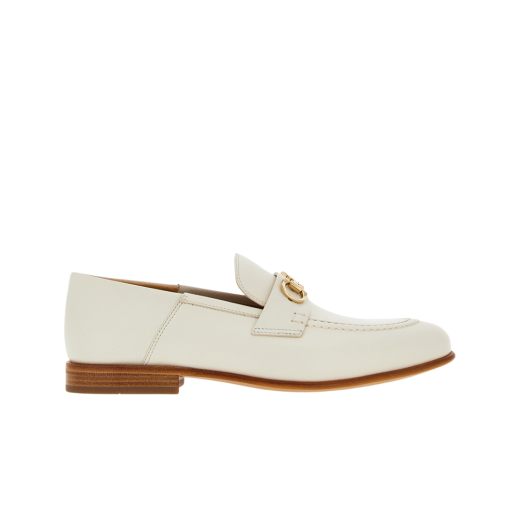 (W) Ferragamo Gancini Ornament Mule Loafer Mascarpone - D