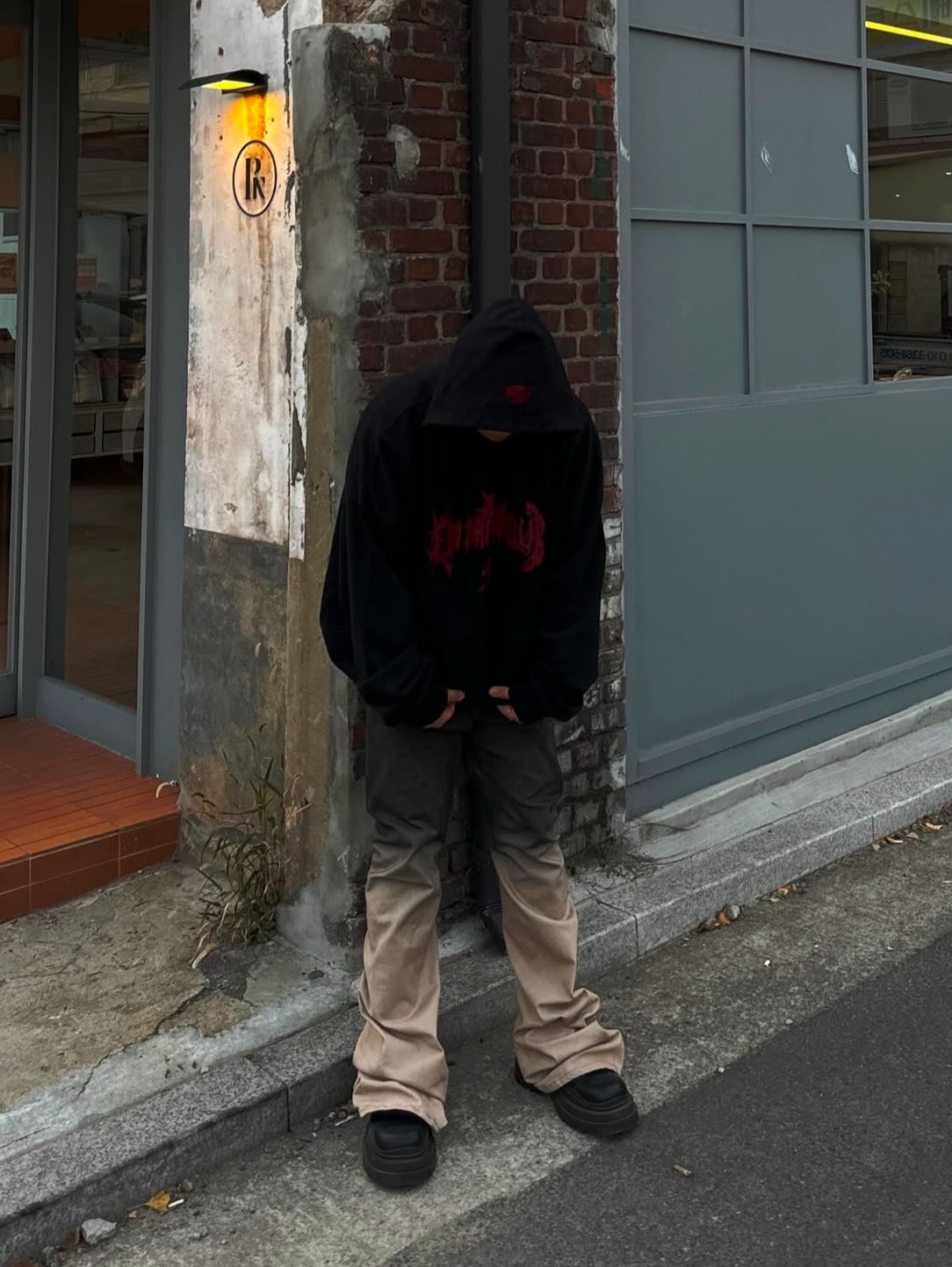 Undermycar x Emostanceclub Deremo Double Logo Oversized Hoodie Toreador - 23FW, Bottega Veneta Tire Boots Black Camping 착용 스타일