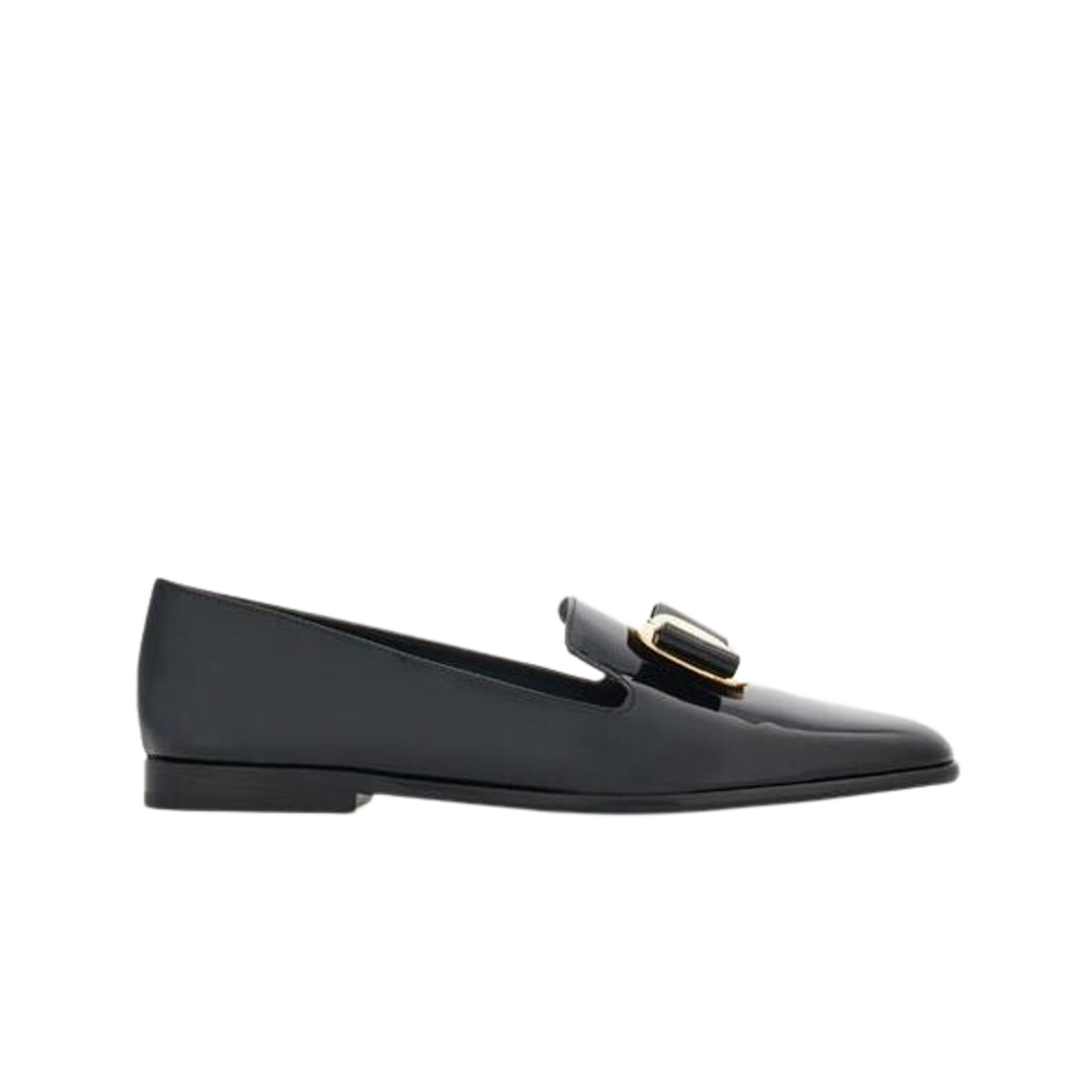 01H522-768944 (W) Ferragamo New Vara Plate Loafer Black - D