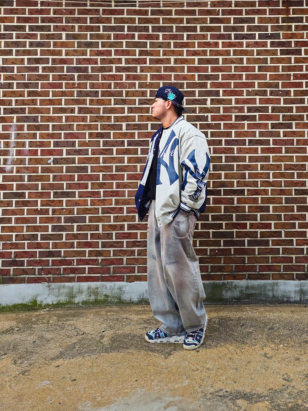 Nike Air More Uptempo 96 Denim 착용 스타일 - 2