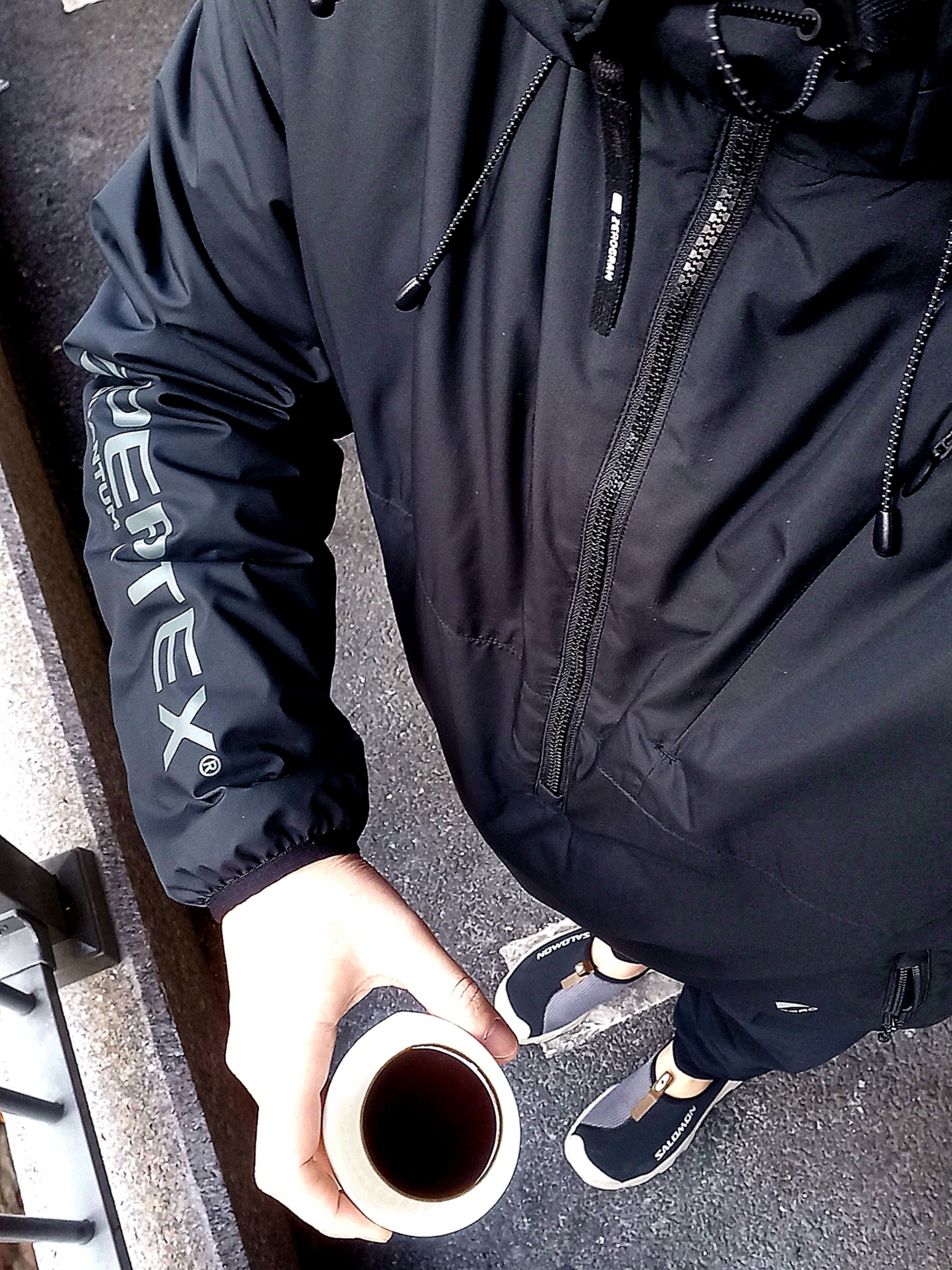 Salomon RX Slide 3.0 Black Plum Kitten, Arc'teryx Small Bird Cap Black 착용 스타일 - 1