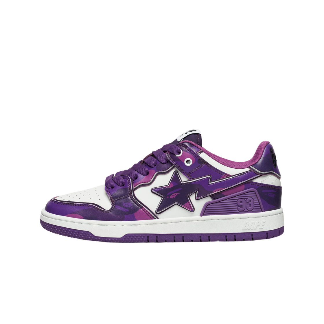 (W) 베이프 스케이트 스타 #1 퍼플((W) BAPE SK8 Sta #1 Purple) - 1