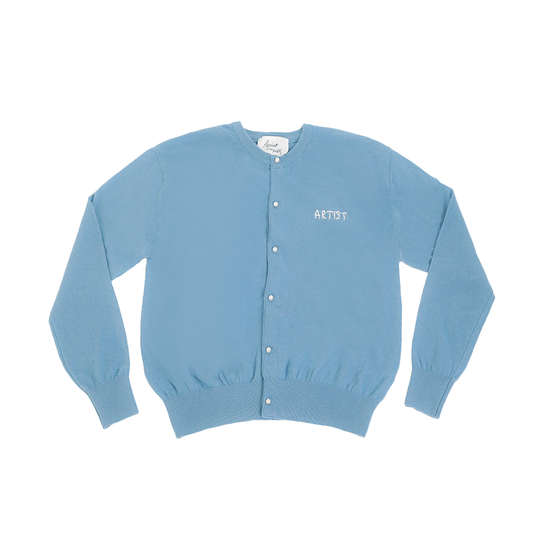 トップス Artist komplex PEARL ROUND CARDIGAN 아티스트컴플렉스 아티스트 진주 라운드 가디건 스카이블루