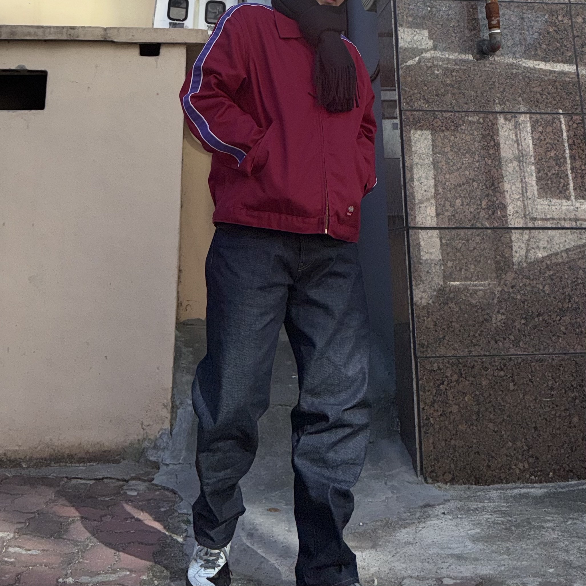 Supreme x Dickies Stripe Eisenhower Jacket Maroon - 22SS, Vans Vault Half Cab EF VLT LX Lux Duct Marshmallow 착용 스타일 - 1
